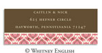 Whitney English Address Labels - Pink Ornamental (Holiday) (615324)